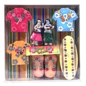 LAVA Candles Island Accents Vintage Hawaiian Themed Floating Candle Set 8 Pcs